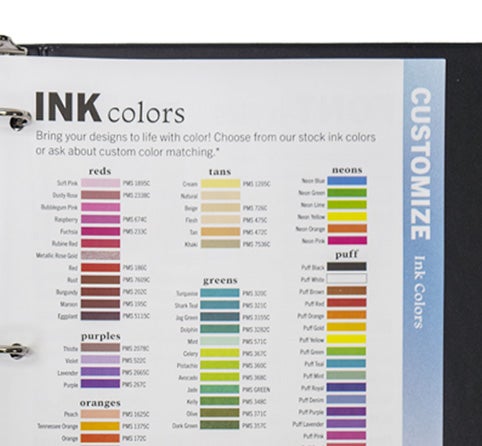 ink colors for t-shirt printing
