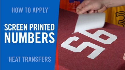 how to apply stock screen printed numbers