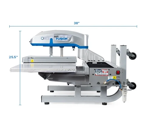 Hotronix Dual Air Fusion IQ heat press side specs