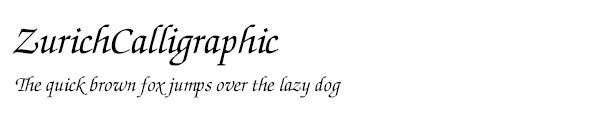 ZurichCalligraphic font