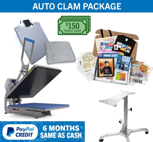 Hotronix Auto Clam heat press package bundle