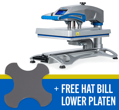 Fusion heat press and free Hat Bill Platen