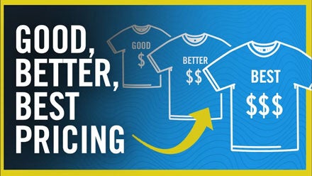 good better best pricing model for t-shirt printing