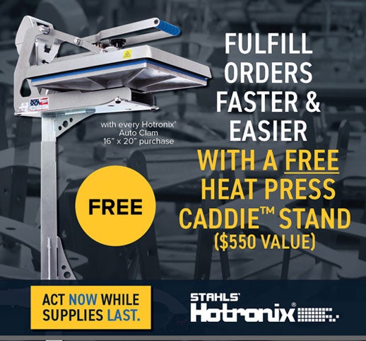 Hotronix Auto Clam with free Caddie Stand