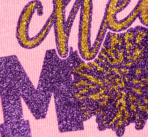 Glitter screen printed transfers