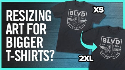 sizing designs across t-shirt sizes
