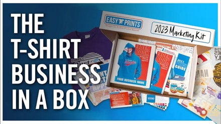 t-shirt business in a box marketing kit