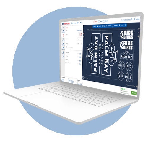 design custom transfers in the online designer Easy View