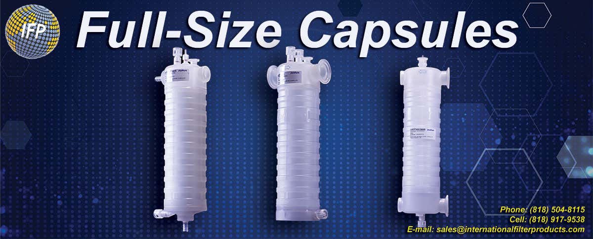Full-Size filter capsule Saint-Gobain PureFlo compound pharmacy