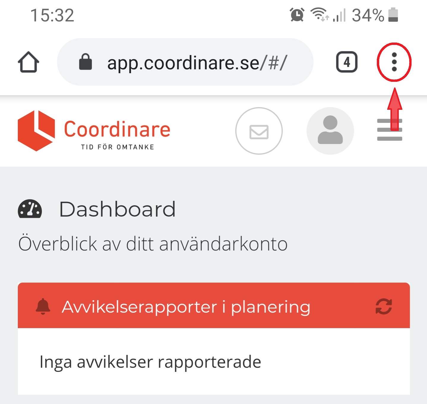 Fästa på hemskärmen - Steg 1