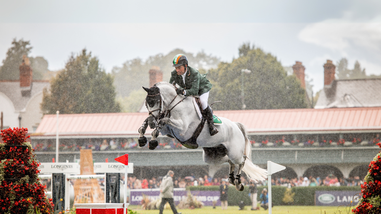 Cian O'Connor jumping at the RDS Dublin Horse Show 2022