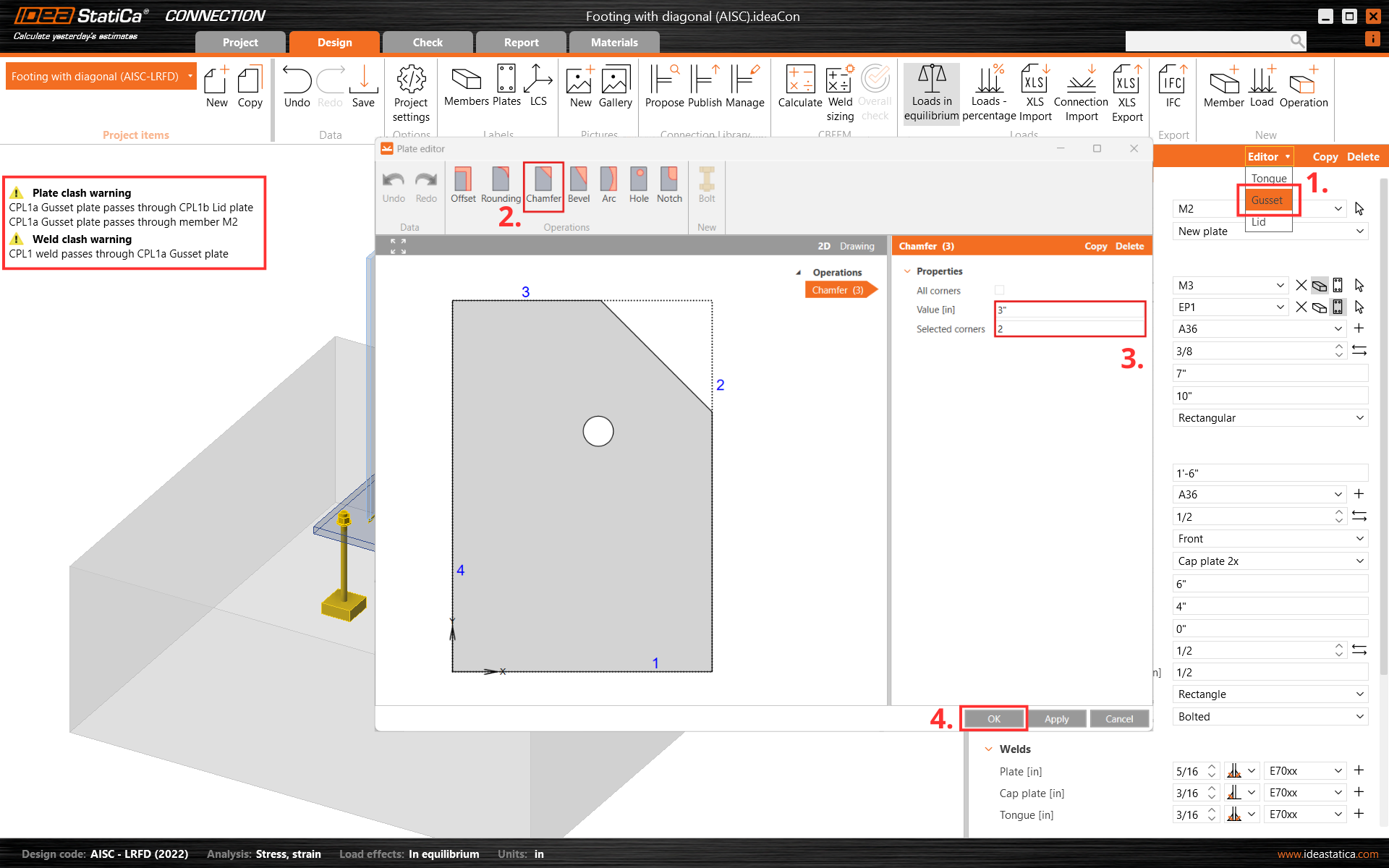 Connecting plate editor