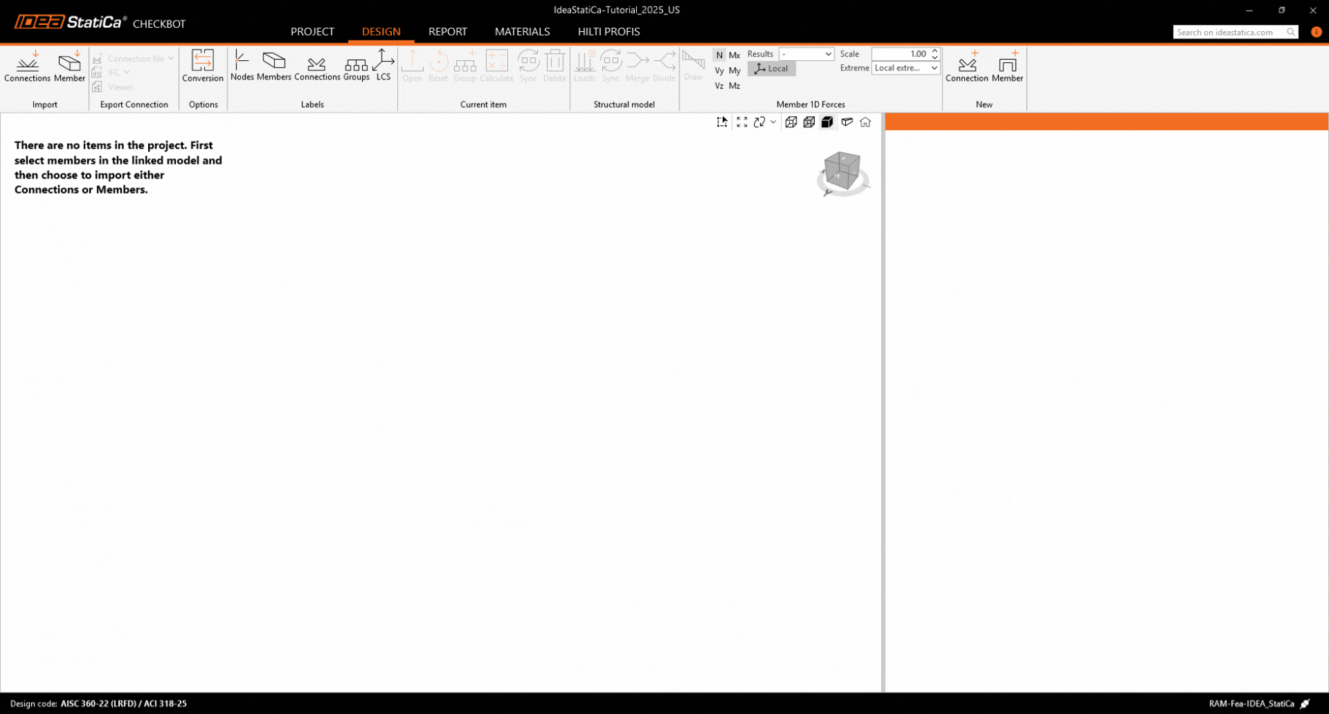 Press connections to import the RAM file to Checkbot
