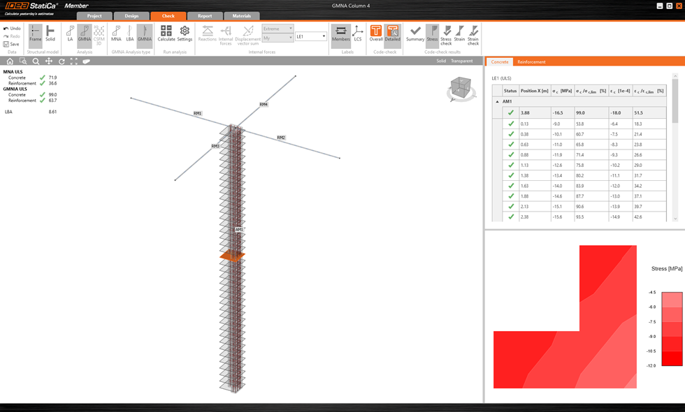Geometrically and Materially Nonlinear Analysis with Imperfections (GMNIA)