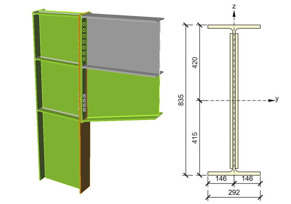 Reinforcing the web of a wide column with doubler plates