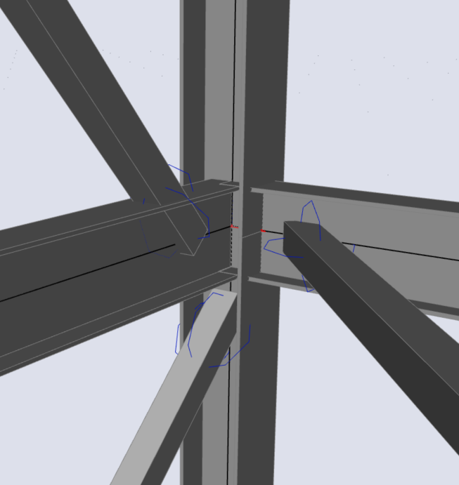 FEA model with eccentric members