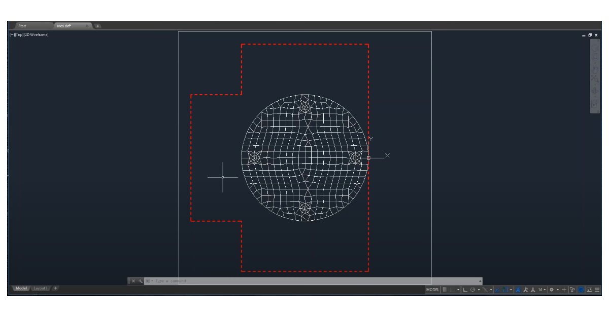 Concrete cone area drawing export to DWG