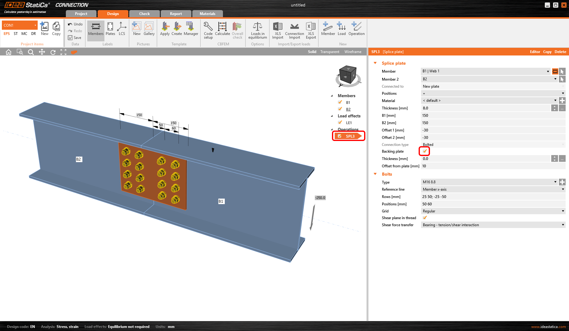 How to model both side splice connection