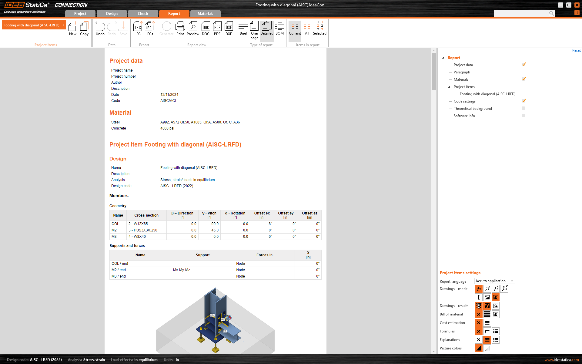 Report generation and details
