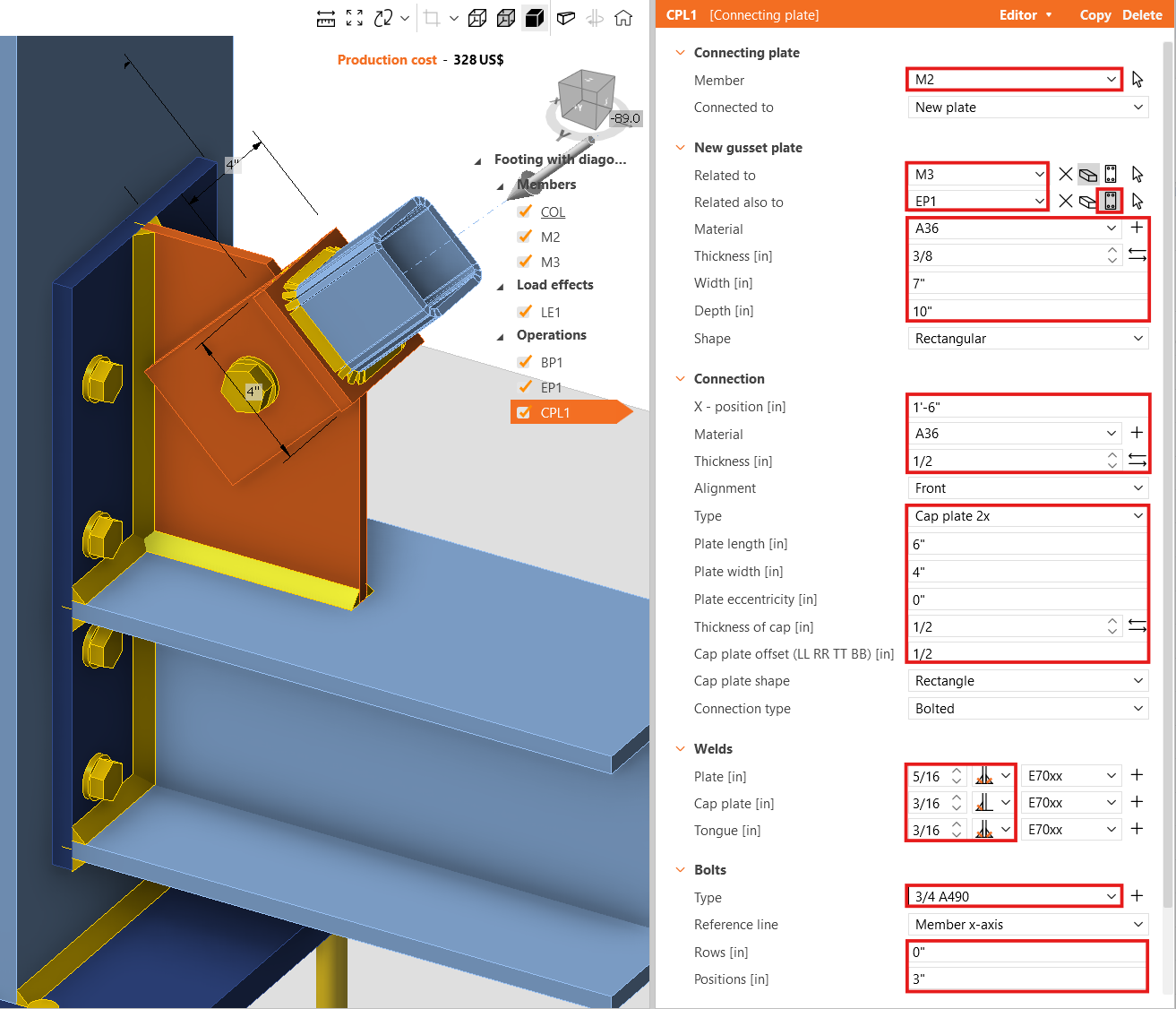 Connecting plate operation details