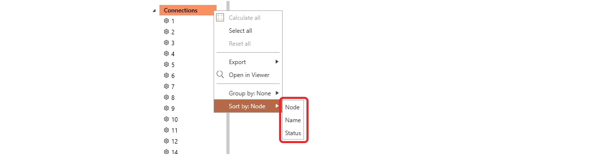 sorting connections
