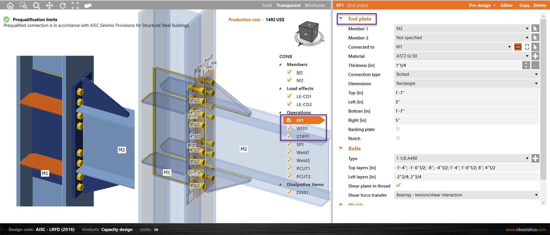 End plate operation