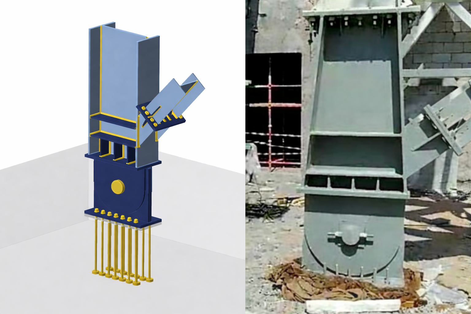 pin connection steel to concrete, anchoring design