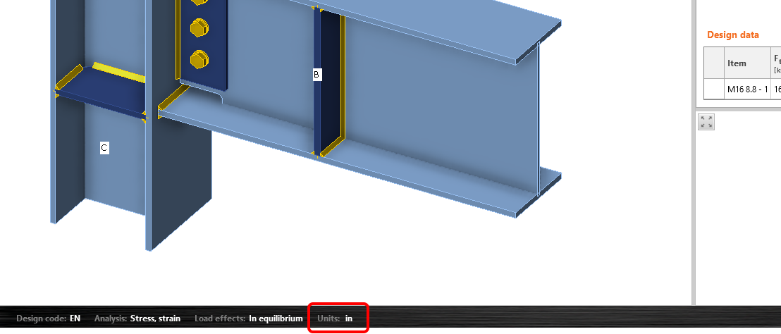 How to change units in IDEA StatiCa