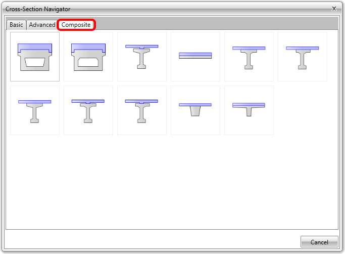 predefined composite sections