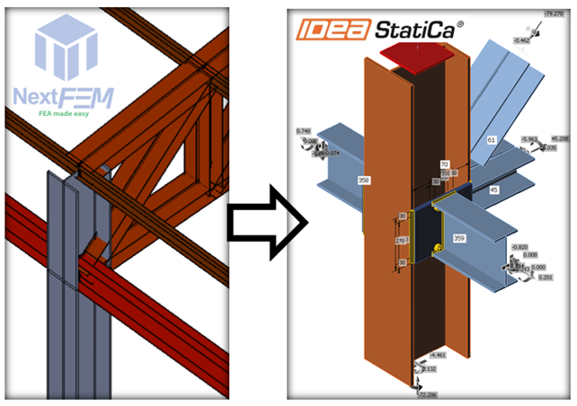 Export of a steel connection from NextFEM to IDEA StatiCa