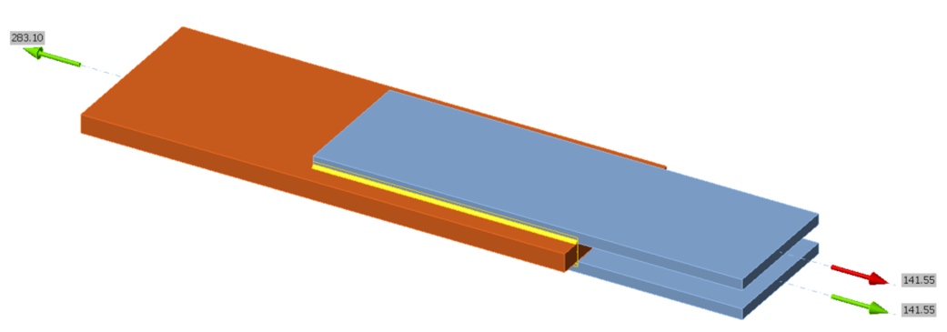 Long connections – 3D view of a welded splice connection