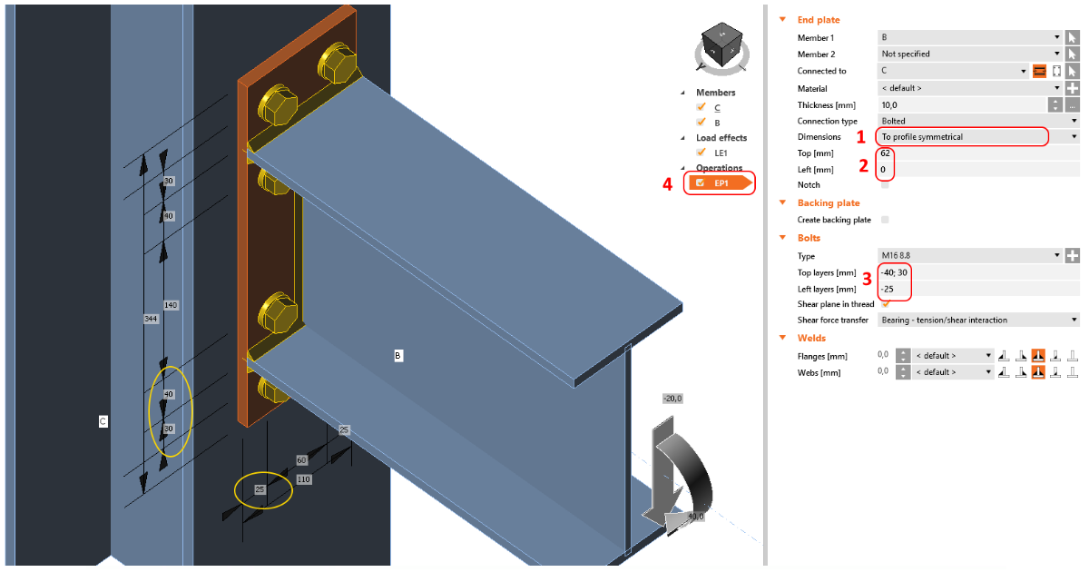 How to set position of bolts