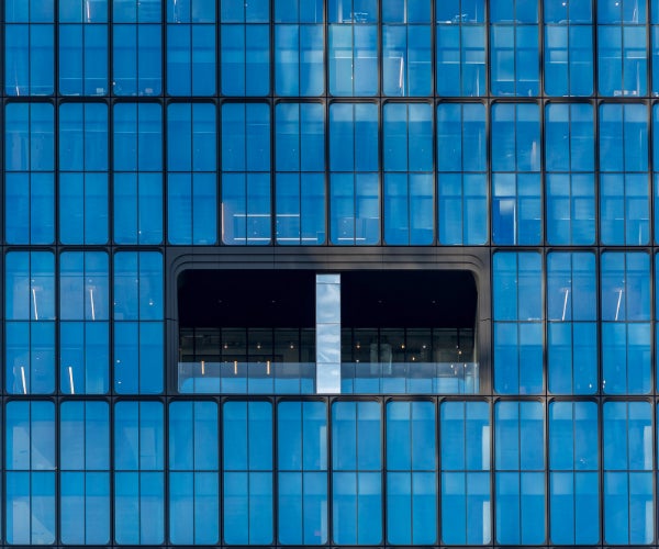 Close up of windows in the Hudson building