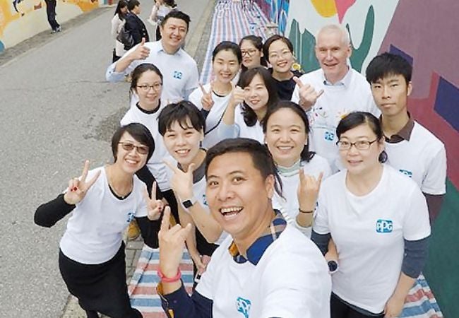 group of PPG Paint Volunteers in Shanghai, China 