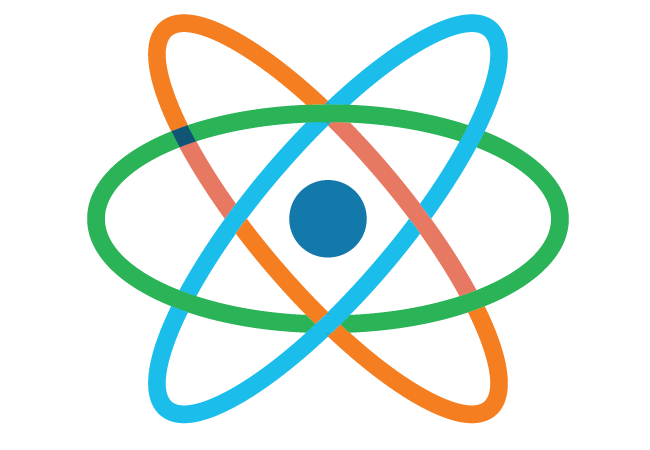 colorful graphic of atom 
