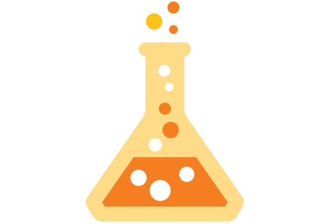 orange science beaker 