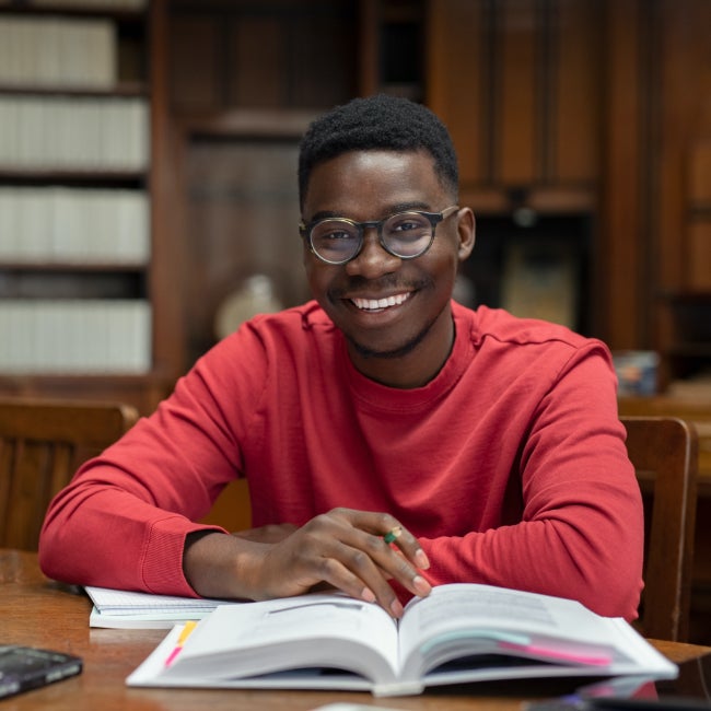 student studying