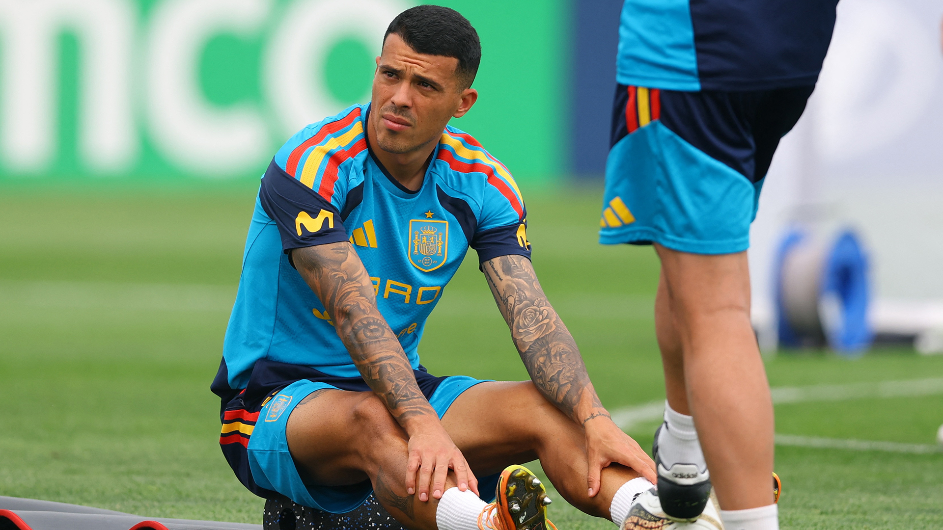 Soccer Football - FIFA World Cup 2026 - Spain training - Melanie Lane Training Grounds, East Hanover, New Jersey, U.S. - July 16, 2026 Spain's Pedro Porro during training IMAGN IMAGES via Reuters/Vincent Carchietta