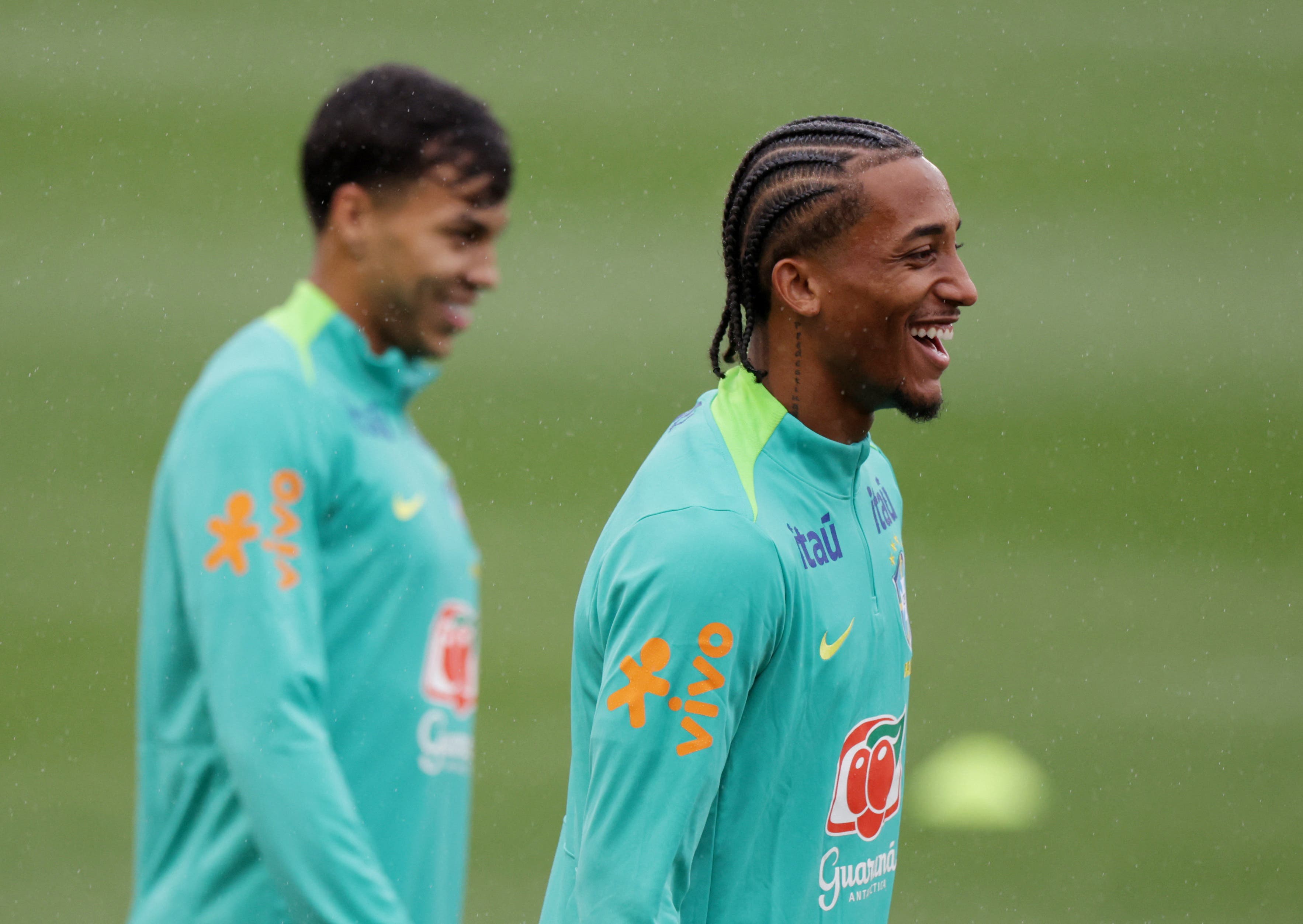 João Pedro in a training session for Brazil.