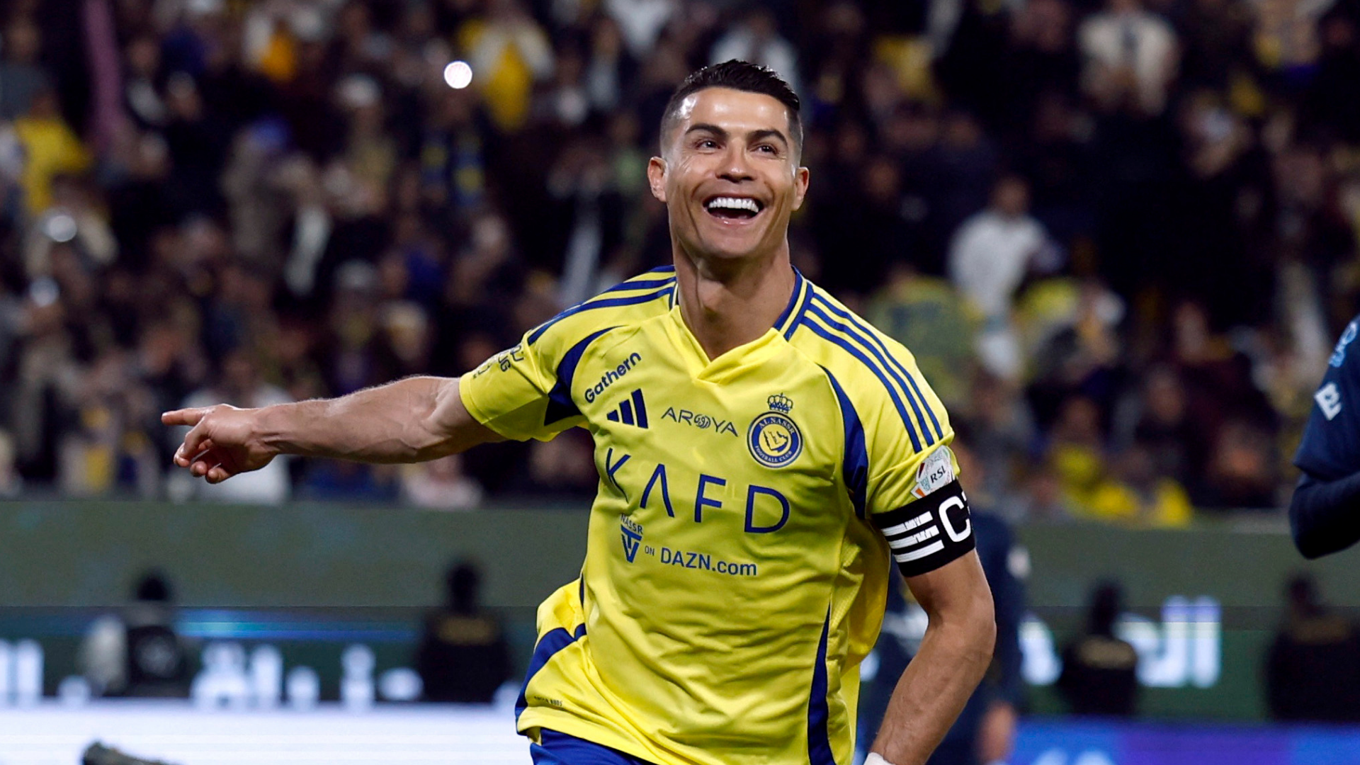 Cristiano Ronaldo playing for Al-Nassr.