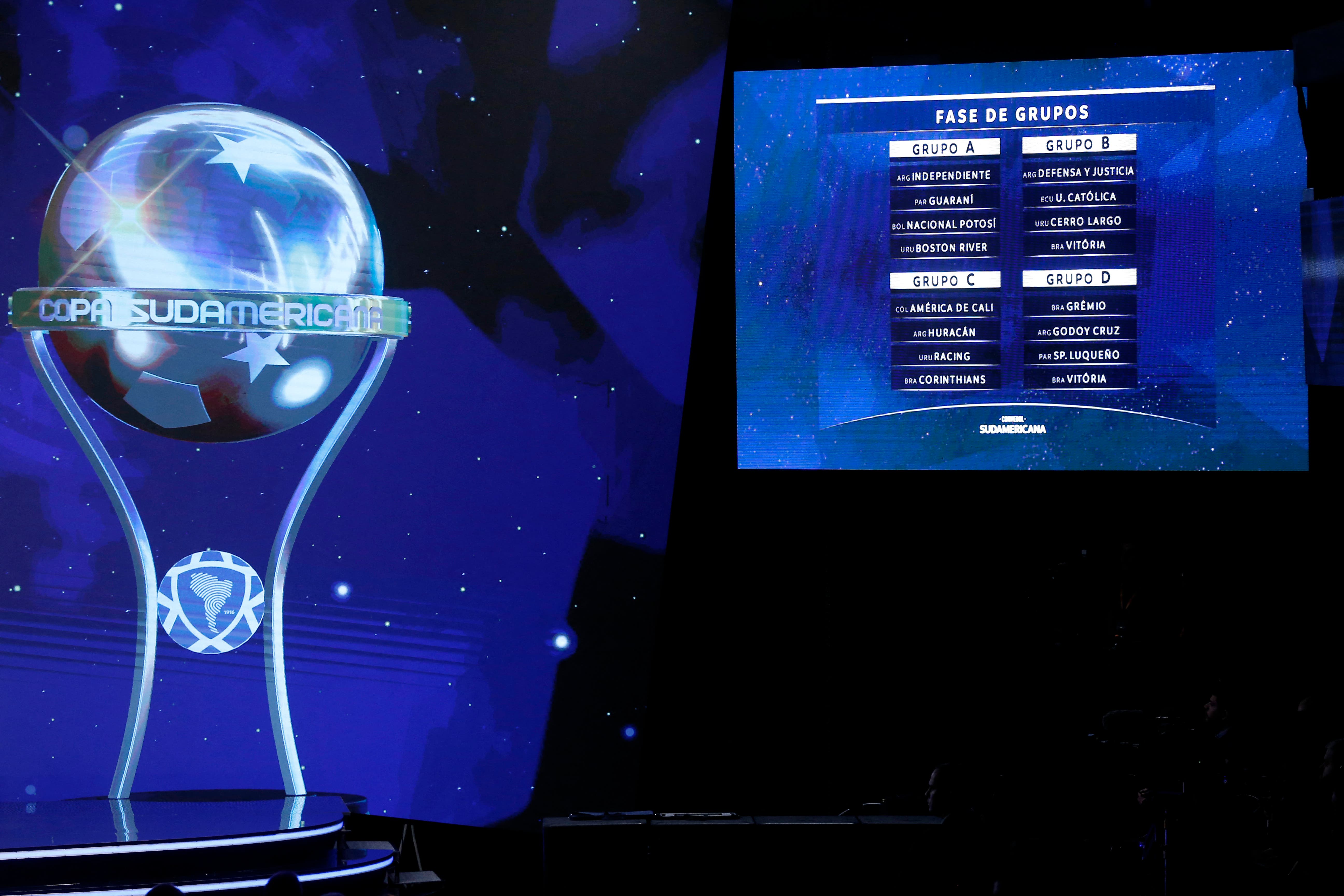 2025 Sudamericana groups are displayed during the draw