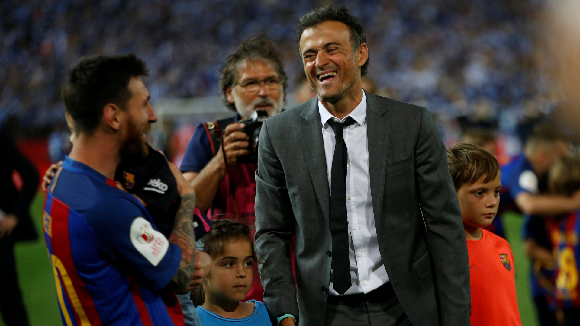 Lionel Messi and Luis Enrique during their time in FC Barcelona.