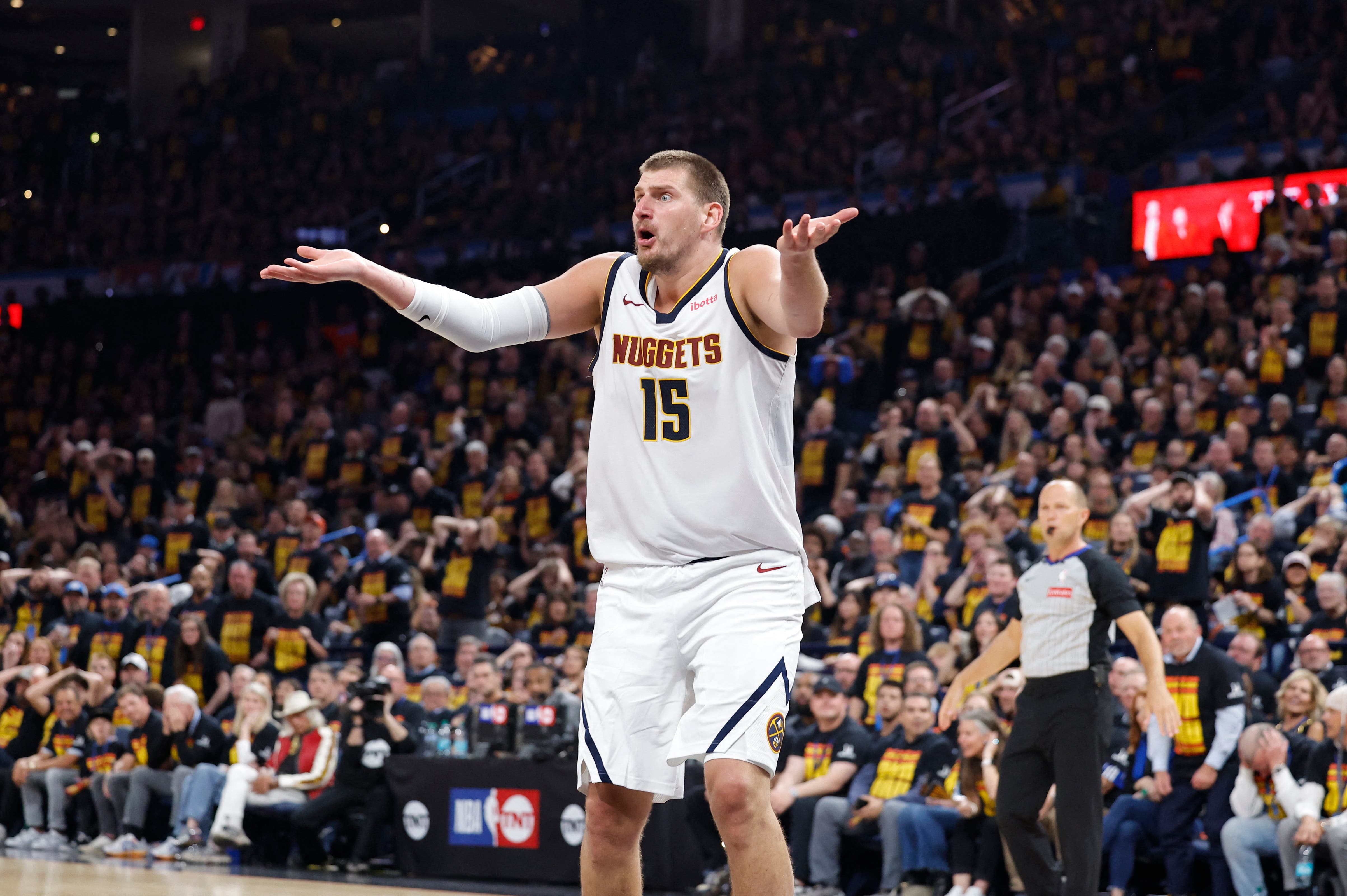 Denver Nuggets' Nikola Jokic against Oklahoma City Thunder in Game 2.