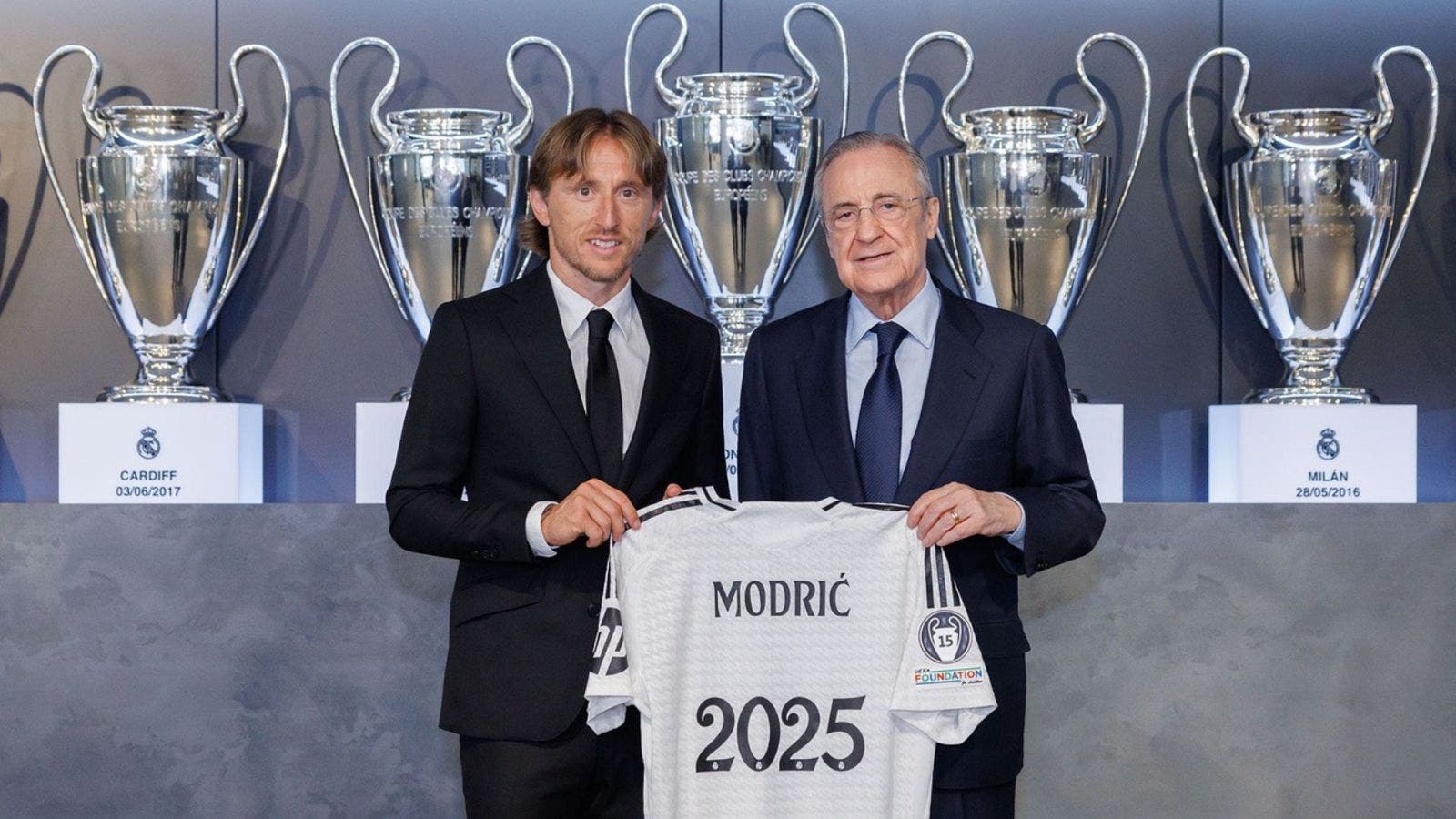 Luka Modric and Florentino Perez