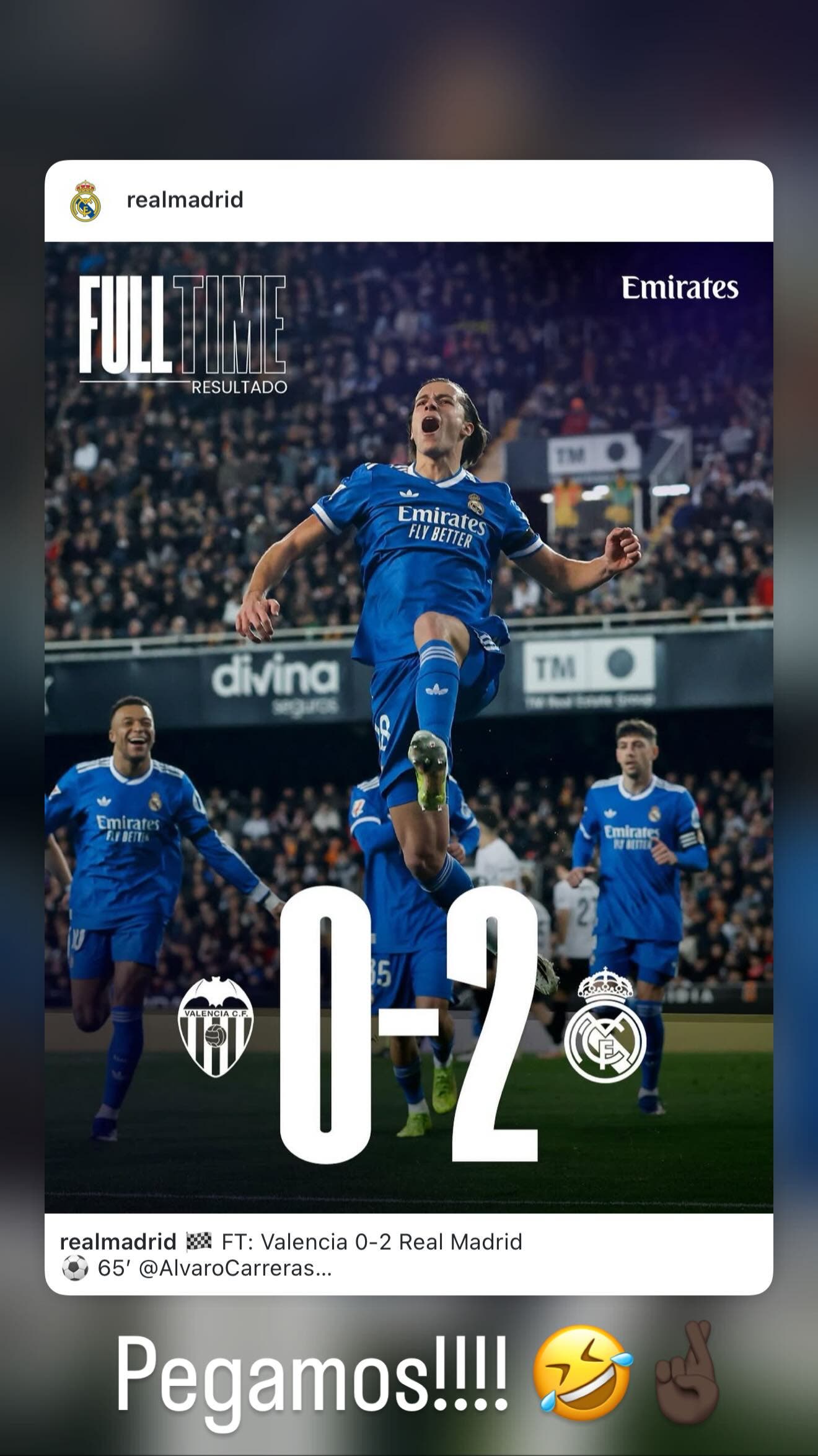 Vinícius story on social media.