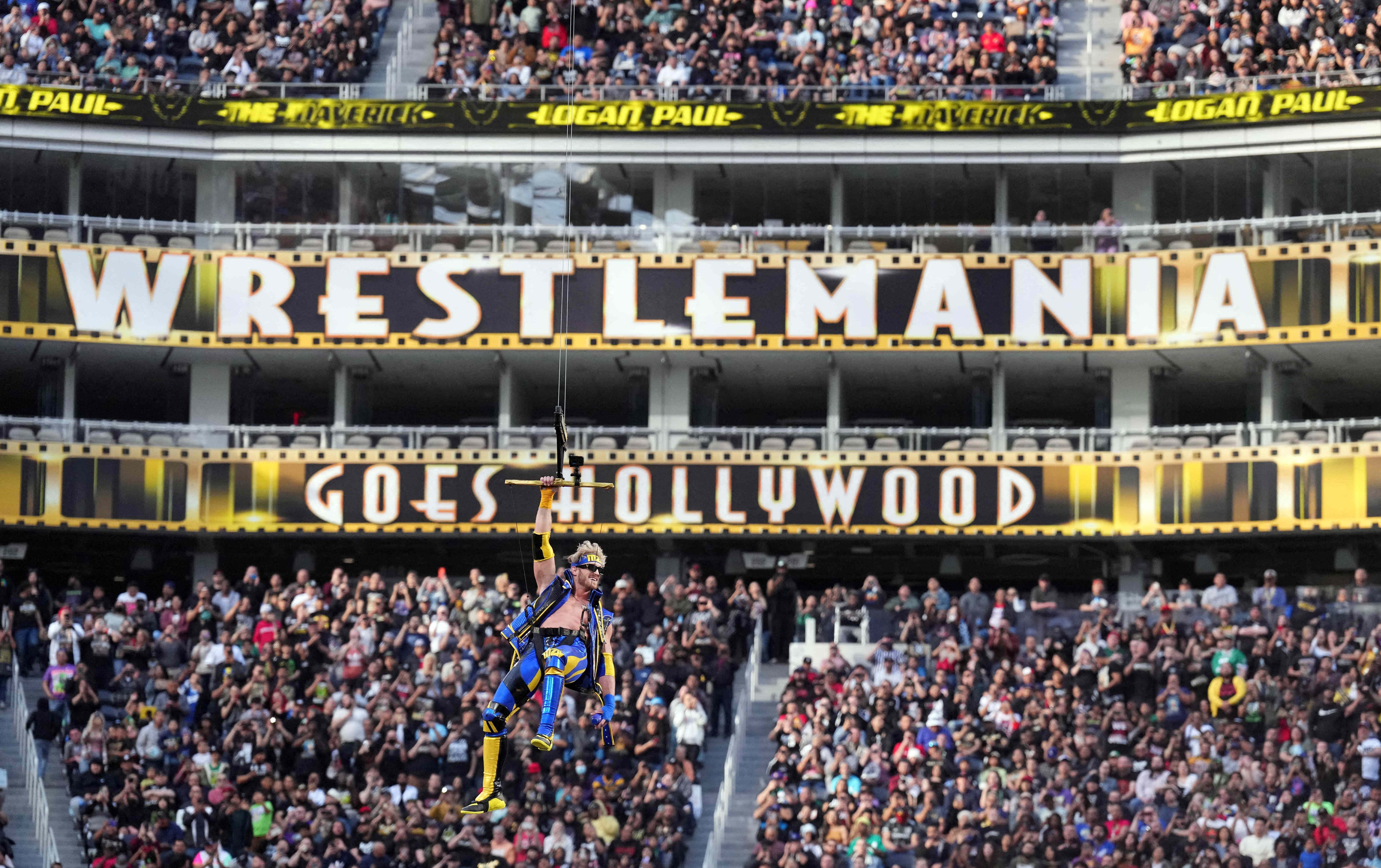 Logan Paul's entrance at night 1 of Wrestlemania 39