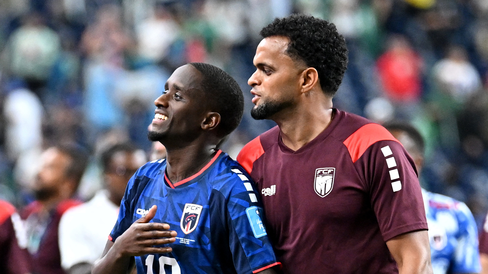 Soccer Football - FIFA World Cup 2026 - Group H - Cape Verde v Saudi Arabia - Houston Stadium, Houston, Texas, U.S. - June 26, 2026 Cape Verde's Jamiro Monteiro celebrates after the match as they qualify for the knockout stages of the World Cup IMAGN IMAGES via Reuters/Maria Lysaker