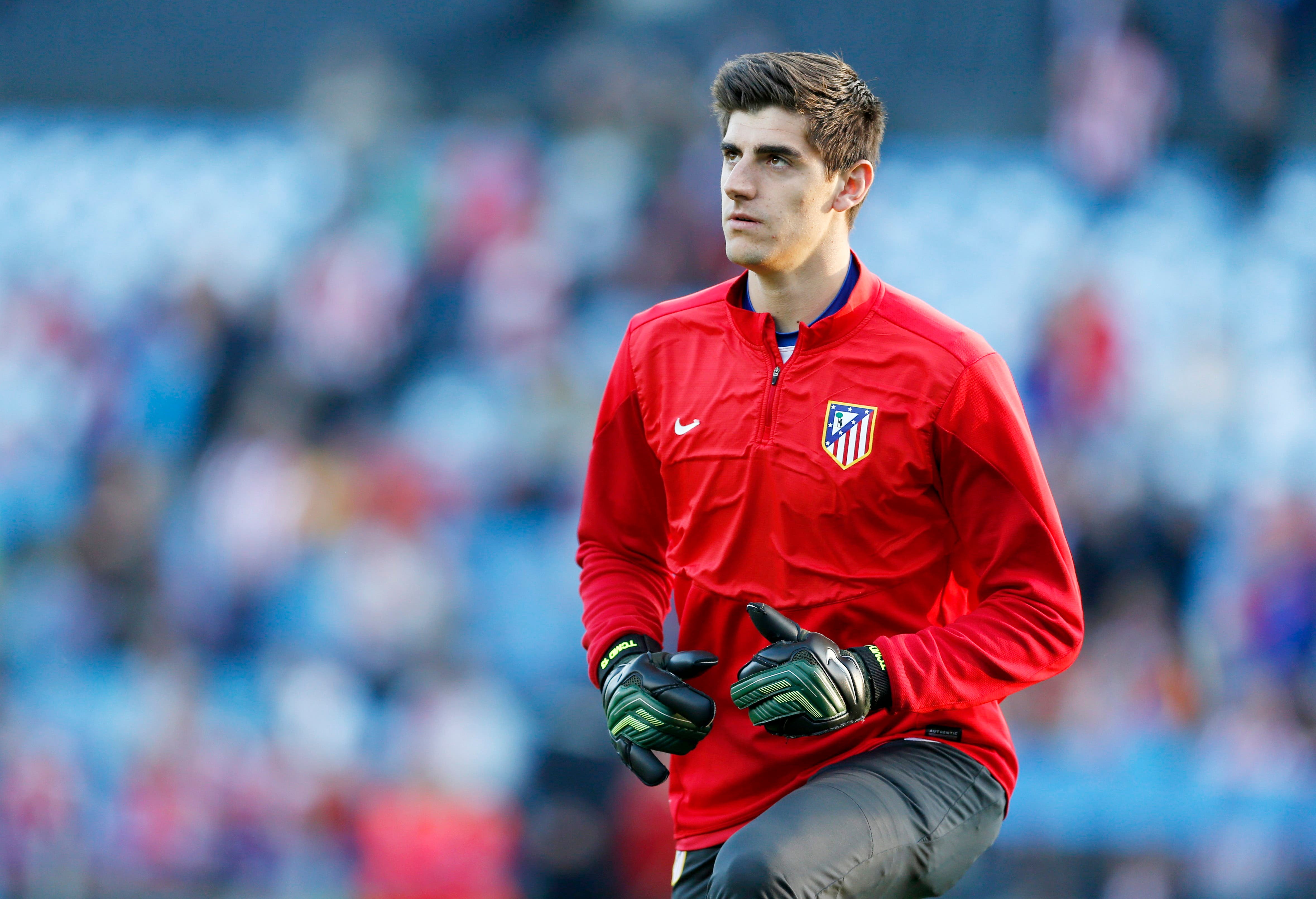 Atletico Madrid's Thibaut Courtois during the warm up 