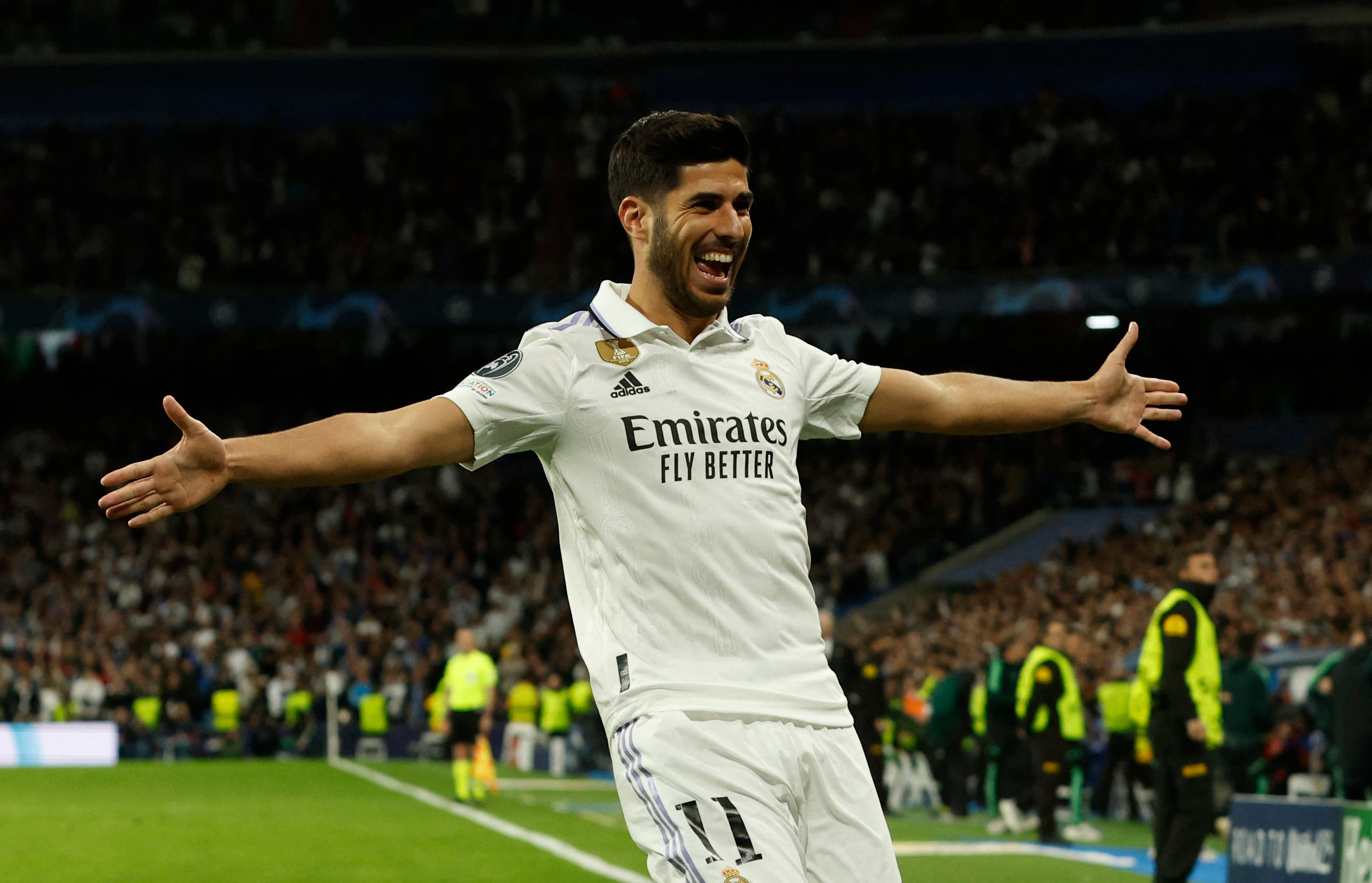 2023 Real Madrid's Marco Asensio celebrates scoring 