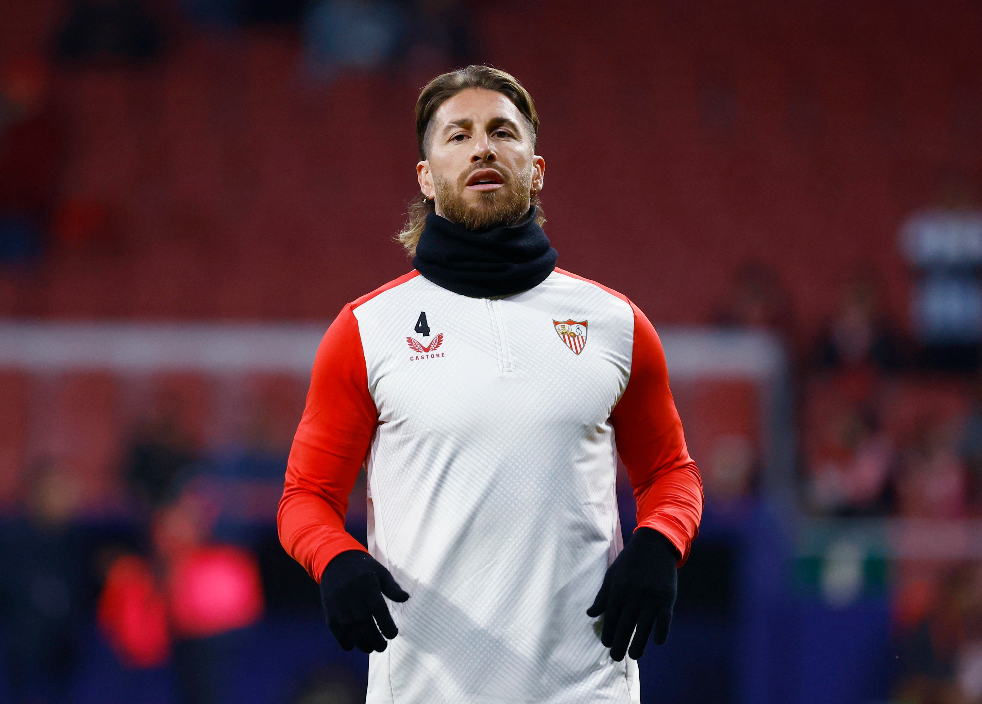 Sergio Ramos warming up with Sevilla FC